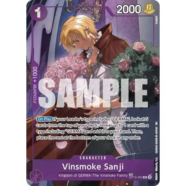 One Piece Trading Card Game Legacy of the Master Treasure Rare Vinsmoke Sanji OP10-063