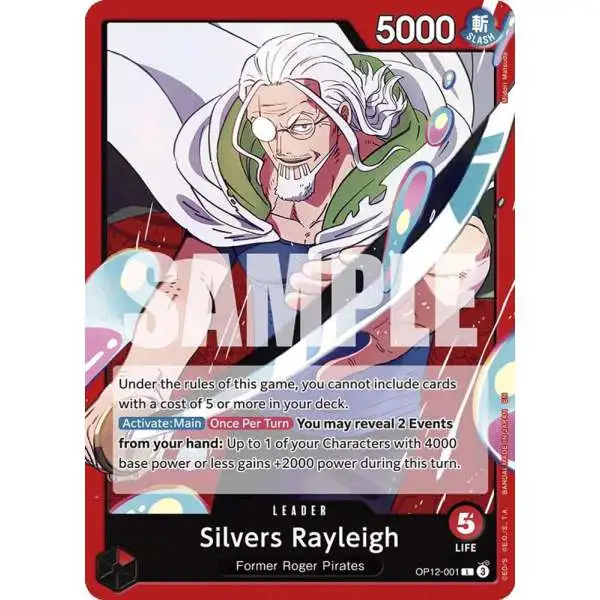 One Piece Trading Card Game Legacy of the Master Leader Silvers Rayleigh OP12-001
