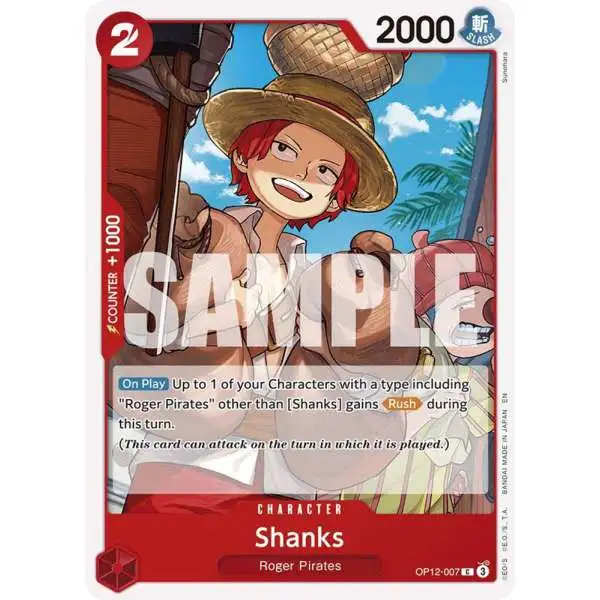 One Piece Trading Card Game Legacy of the Master Common Shanks OP12-007
