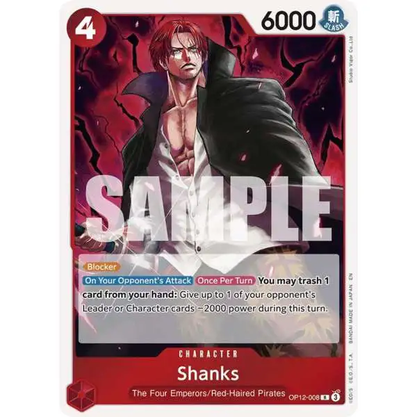 One Piece Trading Card Game Legacy of the Master Rare Shanks OP12-008