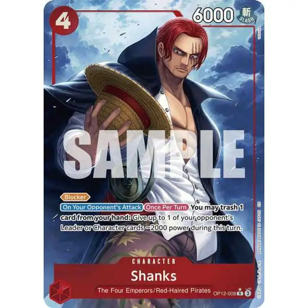 One Piece Trading Card Game Legacy of the Master Rare Shanks OP12-008 [Alternate Art]