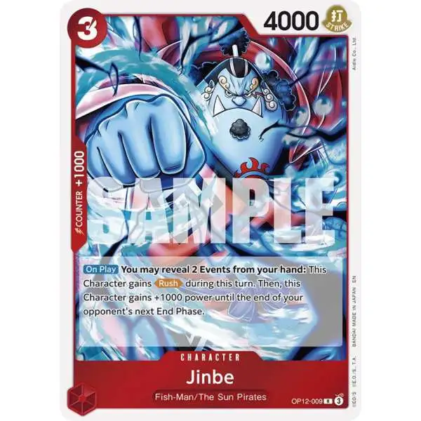 One Piece Trading Card Game Legacy of the Master Rare Jinbe OP12-009