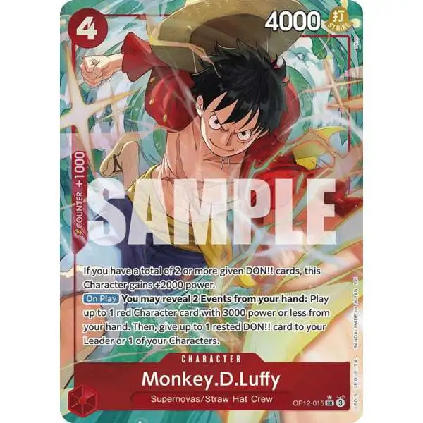 One Piece Trading Card Game Legacy of the Master Super Rare Monkey.D.Luffy OP12-015 [Alternate Art]