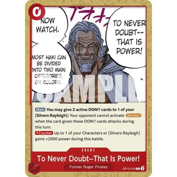 One Piece Trading Card Game Legacy of the Master Common To Never Doubt--That Is Power! OP12-016