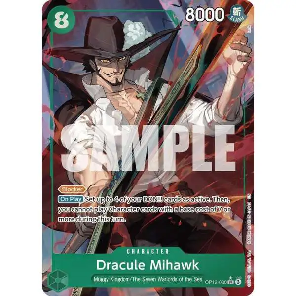 One Piece Trading Card Game Legacy of the Master Super Rare Dracule Mihawk OP12-030 [Alternate Art]
