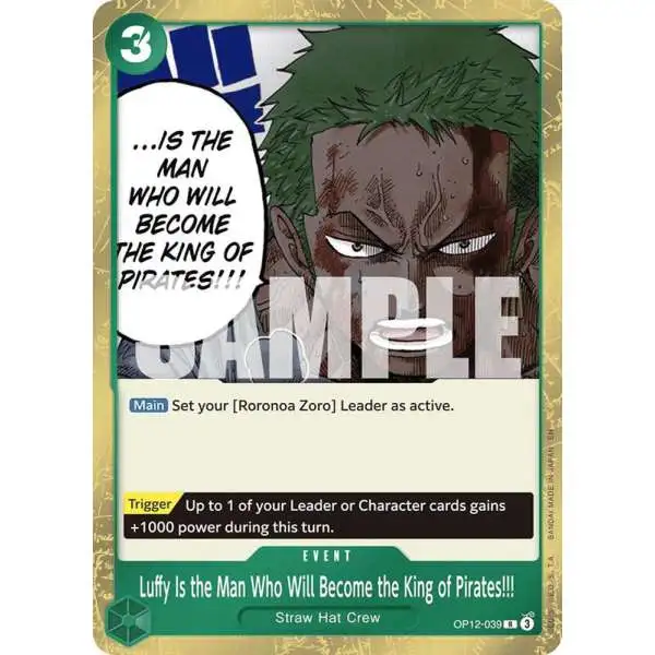 One Piece Trading Card Game Legacy of the Master Rare Luffy Is the Man Who Will Become the King of Pirates!!! OP12-039