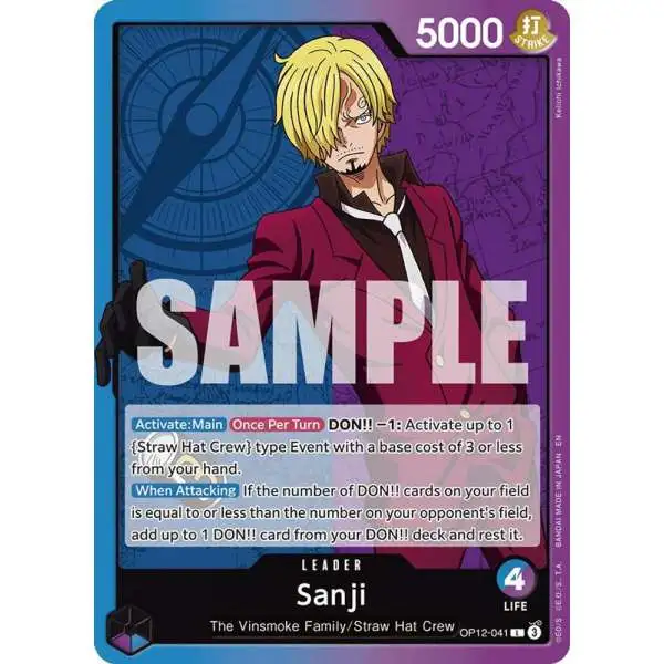 One Piece Trading Card Game Legacy of the Master Leader Sanji OP12-041