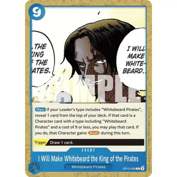 One Piece Trading Card Game Legacy of the Master Common I Will Make Whitebeard the King of the Pirates OP12-058