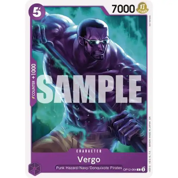 One Piece Trading Card Game Legacy of the Master Common Vergo OP12-064