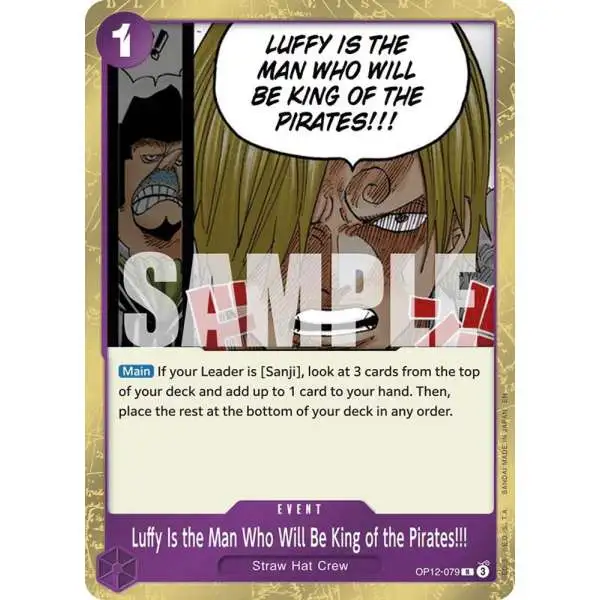 One Piece Trading Card Game Legacy of the Master Rare Luffy Is the Man Who Will Be King of the Pirates!!! OP12-079