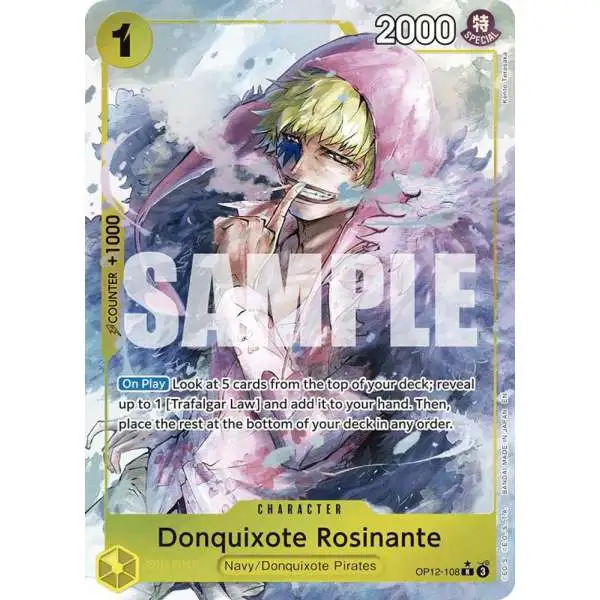 One Piece Trading Card Game Legacy of the Master Rare Donquixote Rosinante OP12-108 [Alternate Art]