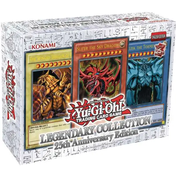 YuGiOh Legendary Collection Boxed Set [6 Booster Packs, 3 Ultra Rare God Cards, 3 Ultra Rares & More! 25th Anniversary]