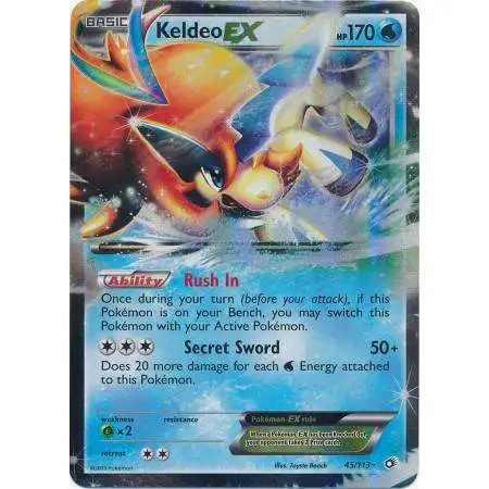 Pokemon Black & White Legendary Treasures Ultra Rare Keldeo EX #45 [Moderately Played]