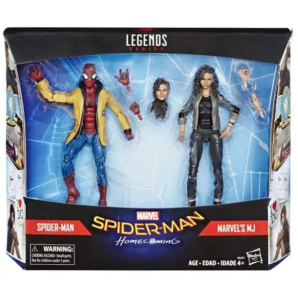 Spider-Man: Homecoming Marvel Legends Spider-Man & Marvel's MJ Exclusive Action Figure 2-Pack