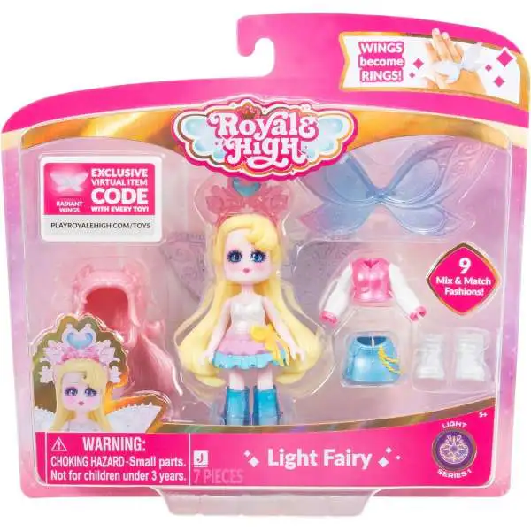 Royale High Light Fairy 3-Inch Doll [9 Mix & Match Fashions & Radiant Wings Virtual Item Code]