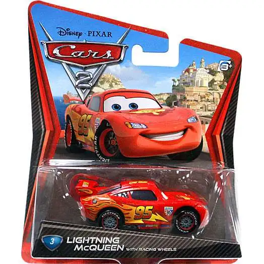 Disney / Pixar Cars Cars 2 Main Series Lightning McQueen with Racing Wheels Diecast Car