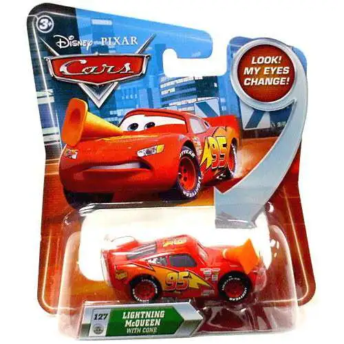 Disney / Pixar Cars Lenticular Eyes Series 2 Lightning McQueen with Cone Diecast Car