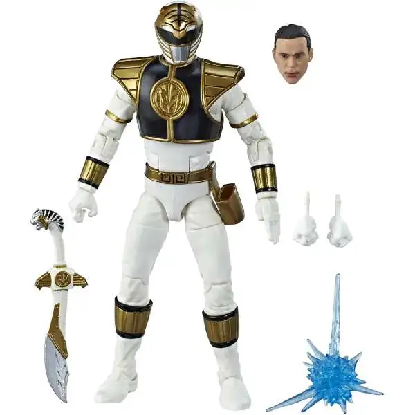 Power Rangers Mighty Morphin Lightning Collection White Ranger Action Figure [2020, Mighty Morphin, Damaged Package]