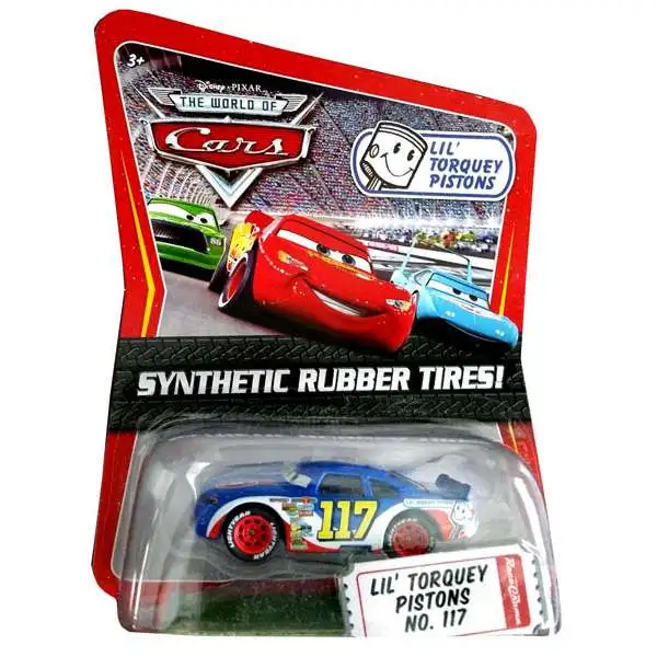 Disney / Pixar Cars The World of Cars Synthetic Rubber Tires Lil' Torquey Pistons No. 117 Exclusive Diecast Car