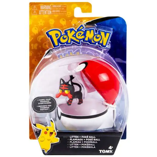 Pokemon Clip n Carry Pokeball Litten & Poke Ball Figure Set