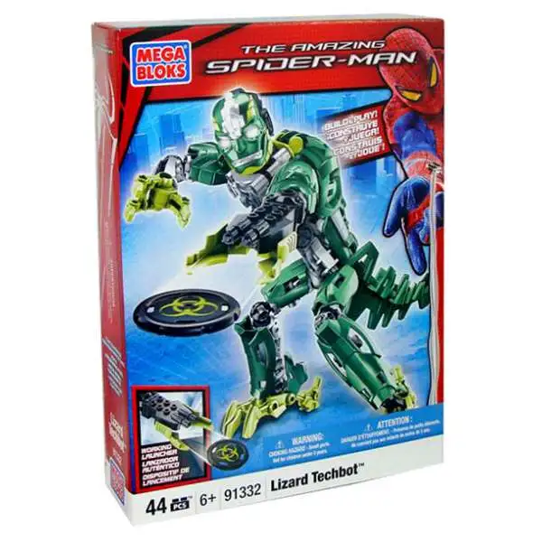 Mega Bloks Amazing Spider-Man Lizard Techbot Set #91332
