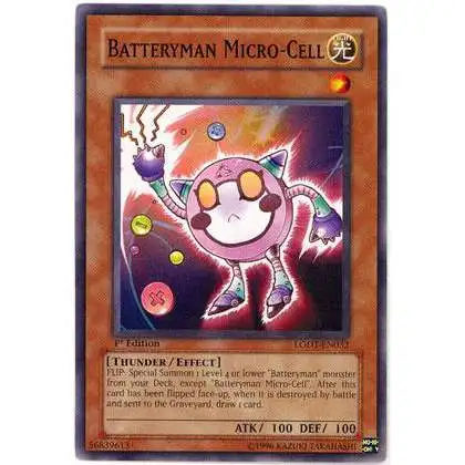 batteryman yugioh deck GX Trading Card Game Light of Destruction Single Card Common Micro-Cell LODT-EN032 player and collector. Batteryman AA
