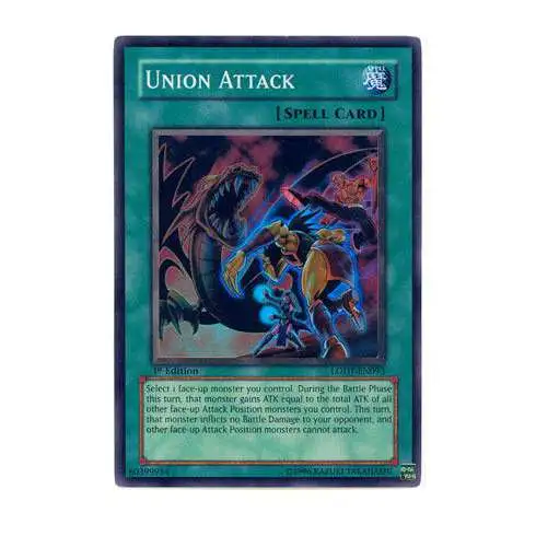 YuGiOh GX Trading Card Game Light of Destruction Super Rare Union Attack LODT-EN093