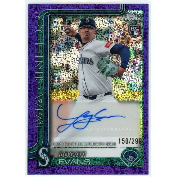 MLB 2025 Topps Chrome Update Series Purple Speckle 150/299 Logan Evans AC-LE [Rookie Auto]