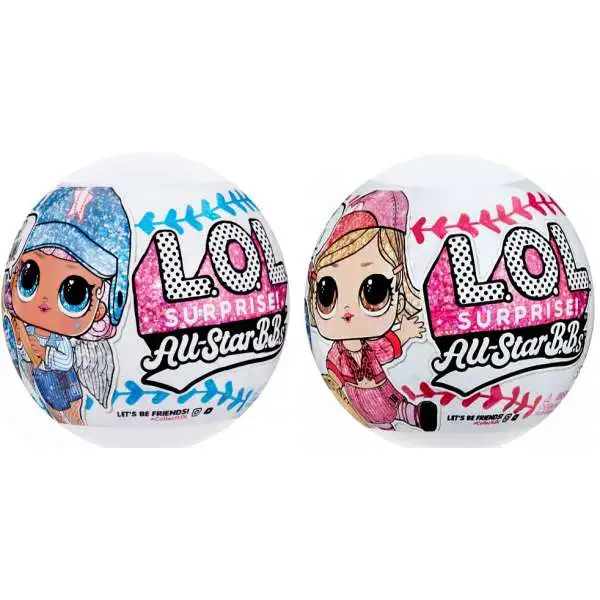 LOL Surprise All Stars BBs Series 1 Baseball Heartbreakers & Lucky Stars Set of 2 Mystery Packs [1 RANDOM Figure From Each Team!]