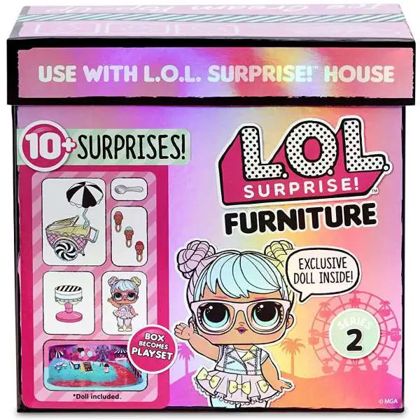 LOL Surprise Furniture Series 2 Ice Cream Pop-Up & Bon Doll & Play Set Pack [Damaged Package]