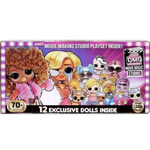 LOL Surprise OMG Movie Magic Studio 12-Doll Playset [70+ Surprises! 12 Exclusive Dolls Inside!]