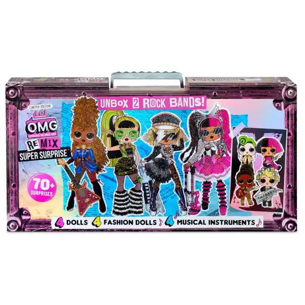 LOL Surprise OMG ReMix Super Surprise Fashion Doll 4-Pack [2020 Version, Includes 4 Lil Sister Dolls & 70+ Surprises!]