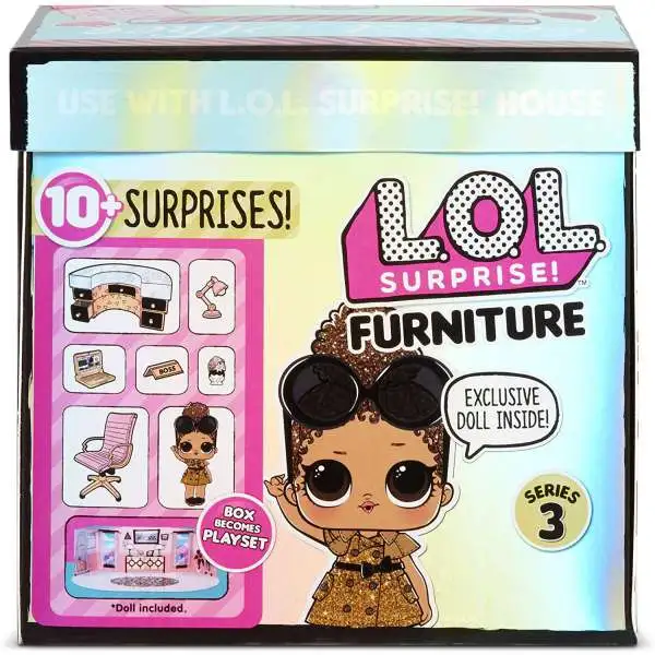 LOL Surprise Furniture Series 3 School Office & Boss Queen Doll & Play Set Pack