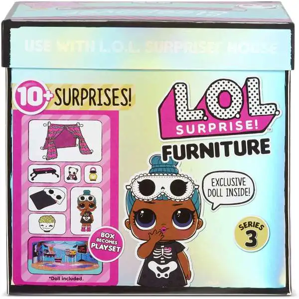 LOL Surprise Furniture Series 3 Sleepover & Sleepy Bones Doll & Play Set Pack