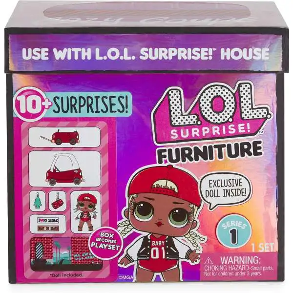 LOL Surprise Furniture Series 1 Cozy Coupe & M.C. Swag Doll & Play Set Pack