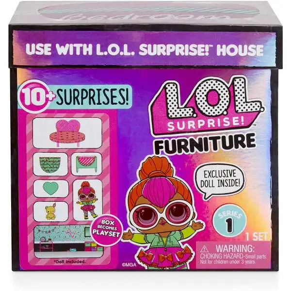 LOL Surprise Furniture Series 1 Bedroom & Neon Q.T. Doll & Play Set Pack [Damaged Package]