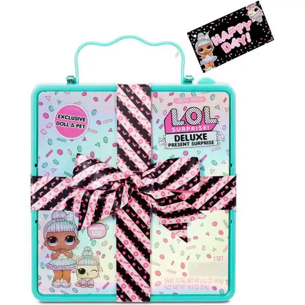 LOL Surprise DELUXE Present Surprise Sprinkles & Pet Sprin-claws Mystery Pack [TEAL]