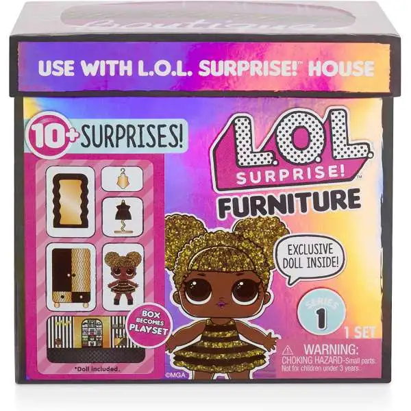 LOL Surprise Furniture Series 1 Boutique & Queen Bee Doll & Play Set Pack