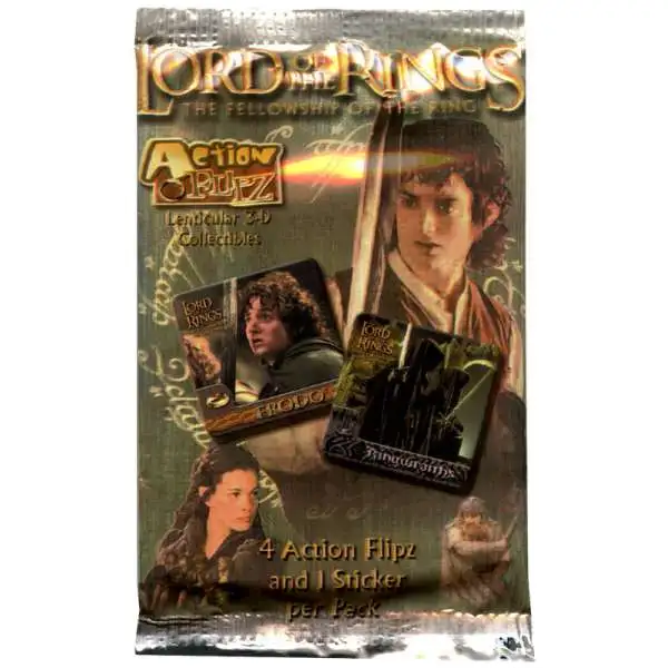 The Lord of the Rings Action Flipz The Fellowship of the Ring Trading Card Pack [4 Cards & 1 Sticker!]