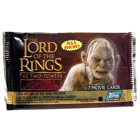 Lord of the Rings Topps Collector's Update Edition The Two Towers Trading Card Pack [7 Cards]
