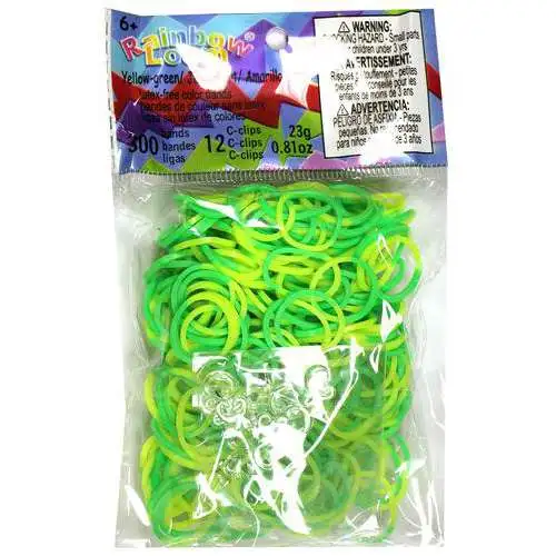 Rainbow Loom Yellow & Green Two-Tone Rubber Bands Refill Pack [300 Count]