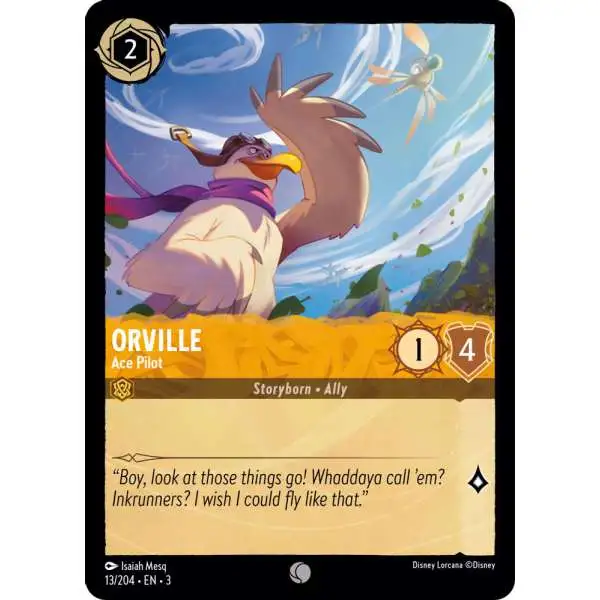 Disney Lorcana Trading Card Game Into the Inklands Common Orville - Ace Pilot #13