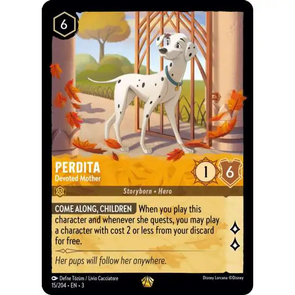 Disney Lorcana Trading Card Game Into the Inklands Legendary Perdita - Devoted Mother #15