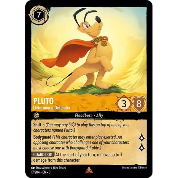 Disney Lorcana Trading Card Game Into the Inklands Rare Pluto - Determined Defender #17