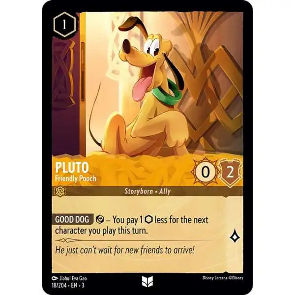 Disney Lorcana Trading Card Game Into the Inklands Uncommon Pluto - Friendly Pooch #18