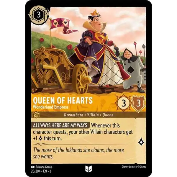 Disney Lorcana Trading Card Game Into the Inklands Uncommon Queen of Hearts - Wonderland Empress #20