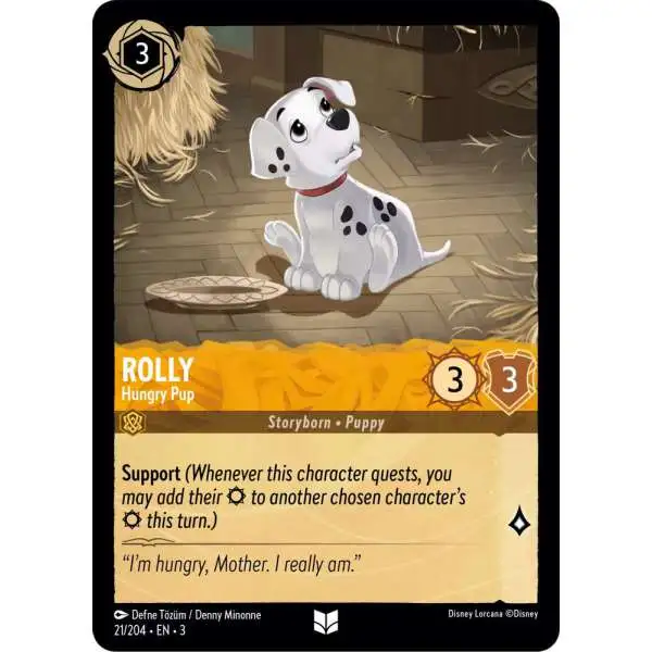 Disney Lorcana Trading Card Game Into the Inklands Uncommon Rolly - Hungry Pup #21