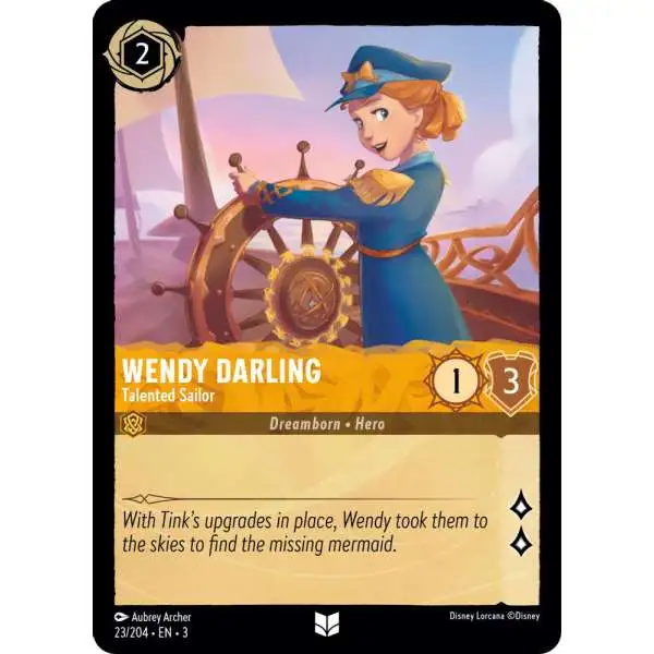 Disney Lorcana Trading Card Game Into the Inklands Uncommon Wendy Darling - Talented Sailor #23