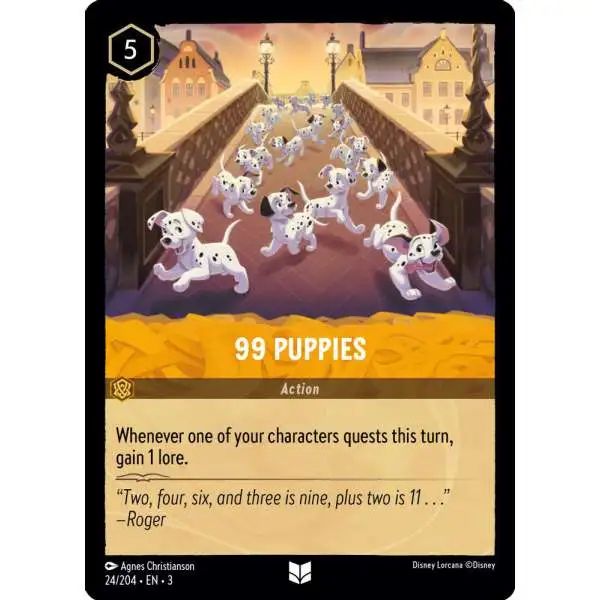 Disney Lorcana Trading Card Game Into the Inklands Uncommon 99 Puppies #24