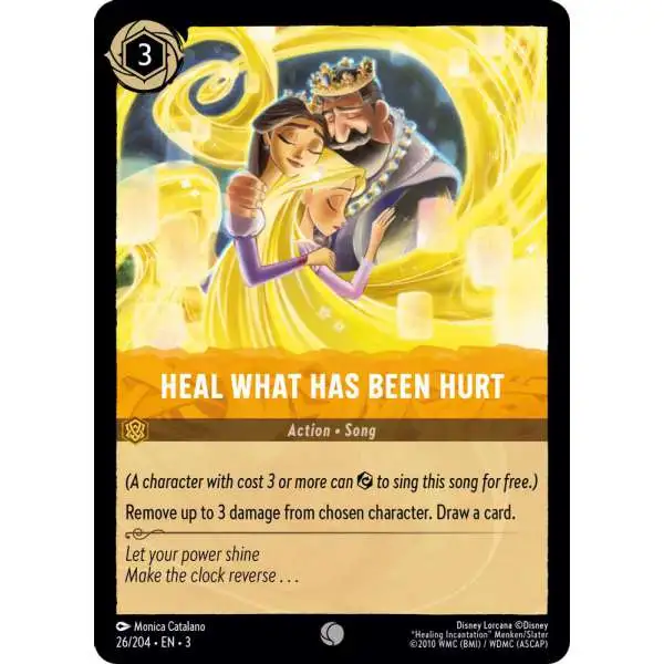 Disney Lorcana Trading Card Game Into the Inklands Common Heal What Has Been Hurt #26